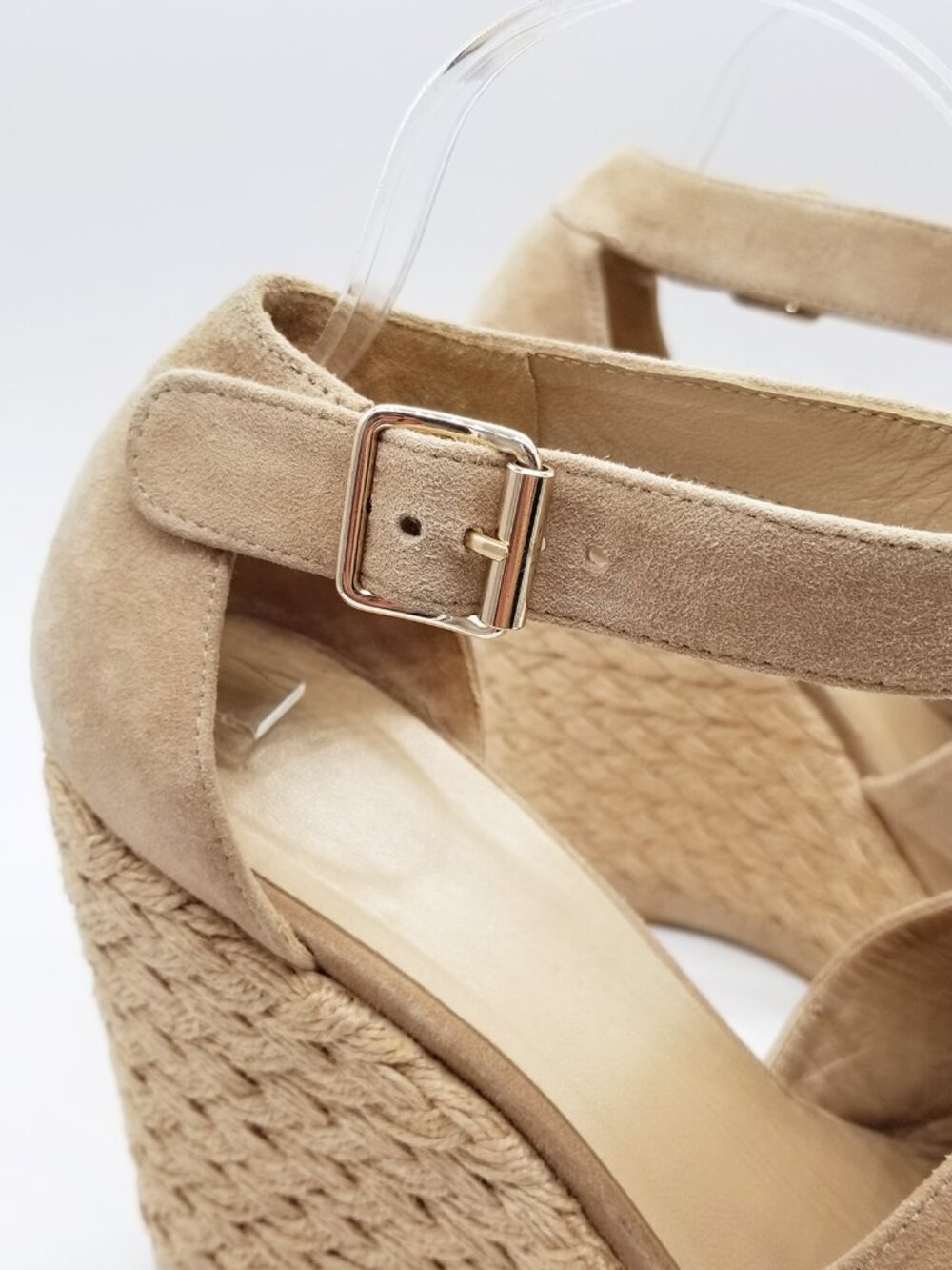 Stuart Weitzman Sohojute Wedge Sandal Espadrille Mojave Suede Tan Size 9M $455 - Picture 9 of 16